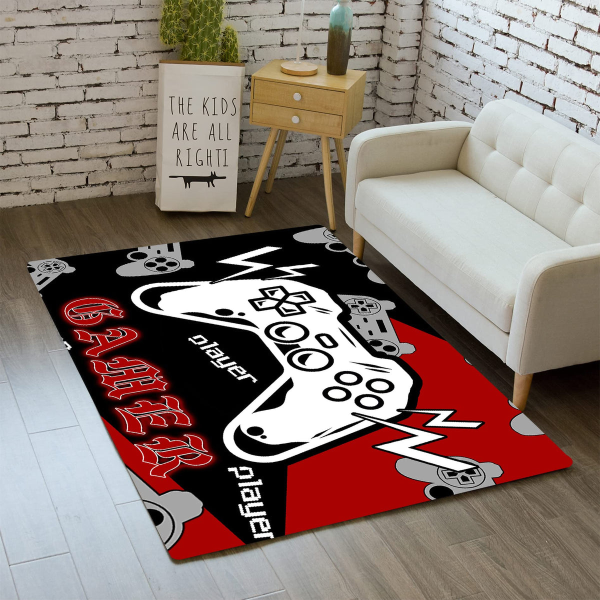 Gamer Area Rugs Controller Gamepad Carpets Game Rugs For Boys Gaming Designs Style Bedroom Home Decor Indoor Outdoor Crystal Flo