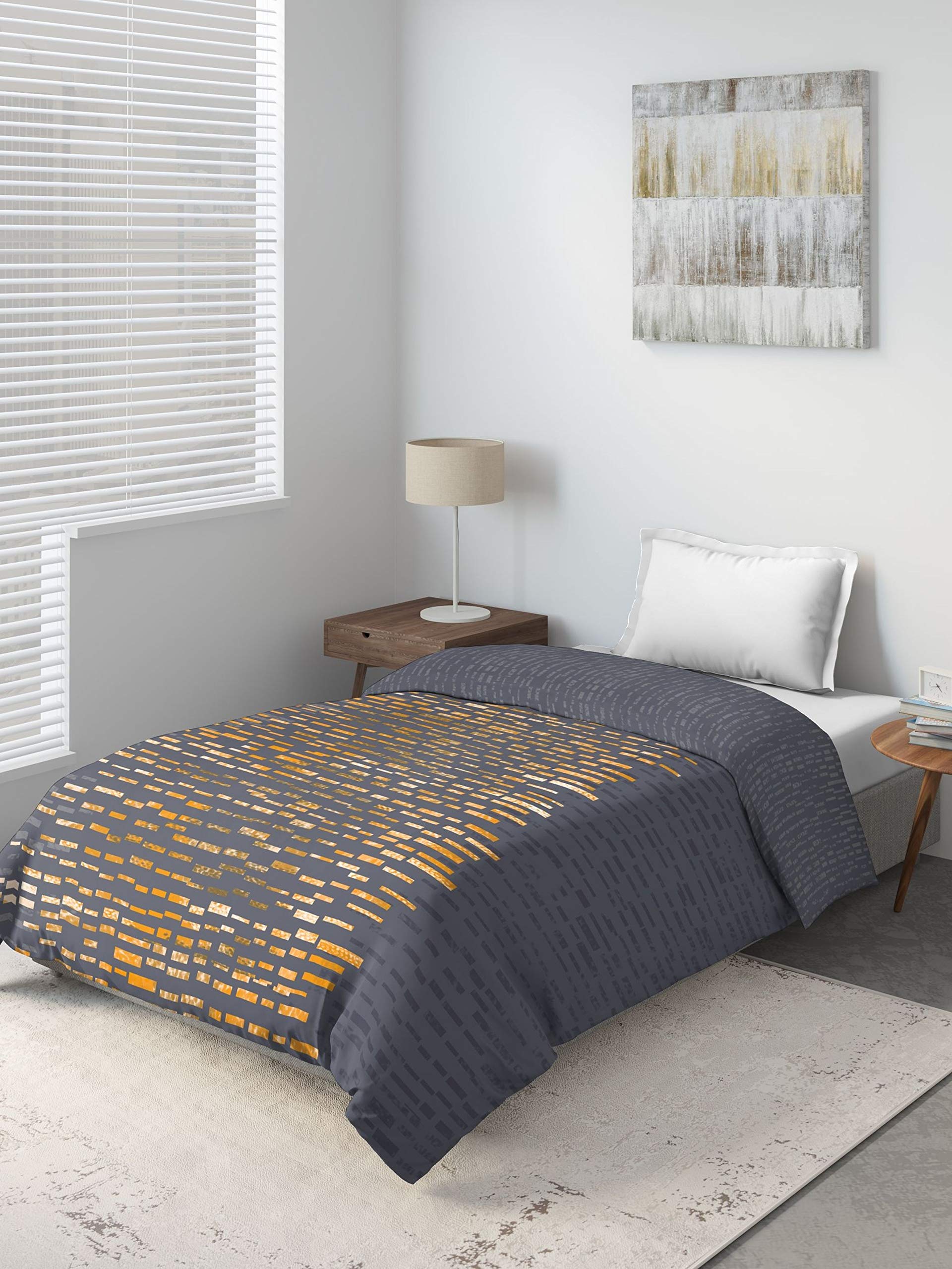 DDecor Live Beautiful 136Tc 1 Double Comforter  Gray (228 Cm X 274 Cm, 90In X 108In)