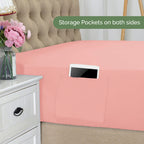 Elegant Comfort 1500 Premium Hotel Quality 18-21 Inches Deep - Extra Deep Pocket Single Fitted Sheet For High Mattress, Luxury And Softest, Smart Pocket - Wrinkle Free, Full, Dusty Rose
