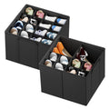 SpaceAid Shoe Organizer for Closet, 2 Pack Foldable Shoe Storage Containers Baskets Boxes Bins w/Adjustable Dividers, Fits 1632