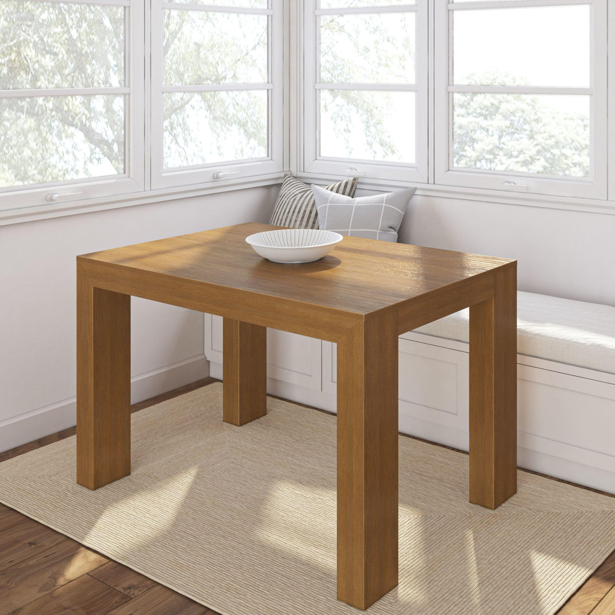 Plank+Beam 48 Inch Dining Table, Solid Wood 48 Inch Table Kitchen Table, Rectangular Dinner Table For Dining Room, Home Office,