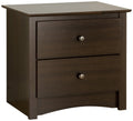 Prepac Sonoma Traditional Nightstand Side Table with 2 Drawers, Functional 2-Drawer Bedside Table 16 D x 23.25 W x 21.75 H, Espr