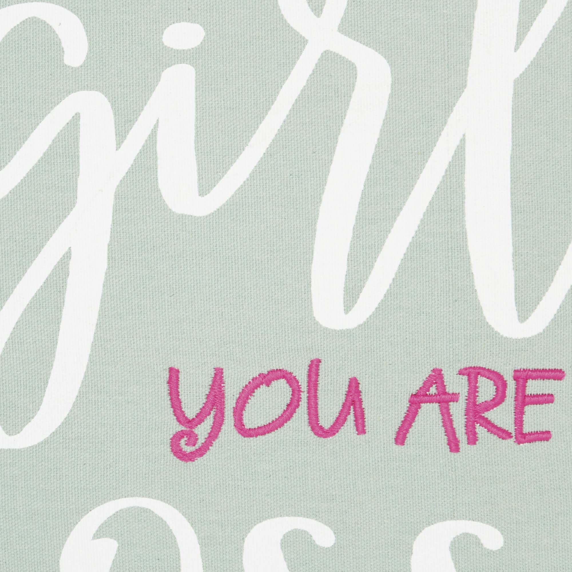 HomeRoots Grey Cotton Girl You are A Boss Throw Pillow