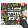 Ssoiu All I Need Today Is A Little Bit Of Coffee And A Whole Lot Of Jesus Quote Wood Rustic Mouse Pad,Christian Bible Verse Scri