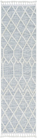 HomeRoots Polyester 9'x13' Ivory Grey Machine Woven Geometric Indoor Area Rug