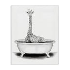 Stupell Industries Giraffe In A Tub Funny Animal Bathroom Drawing, Design by Rachel Neiman Wall Art, 16 x 20, Canvas