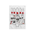 3D Rose TWL_116311_1 Funny Busted Up Injured Bowling Pins Cartoon Sports Design Towel, 15 x 22