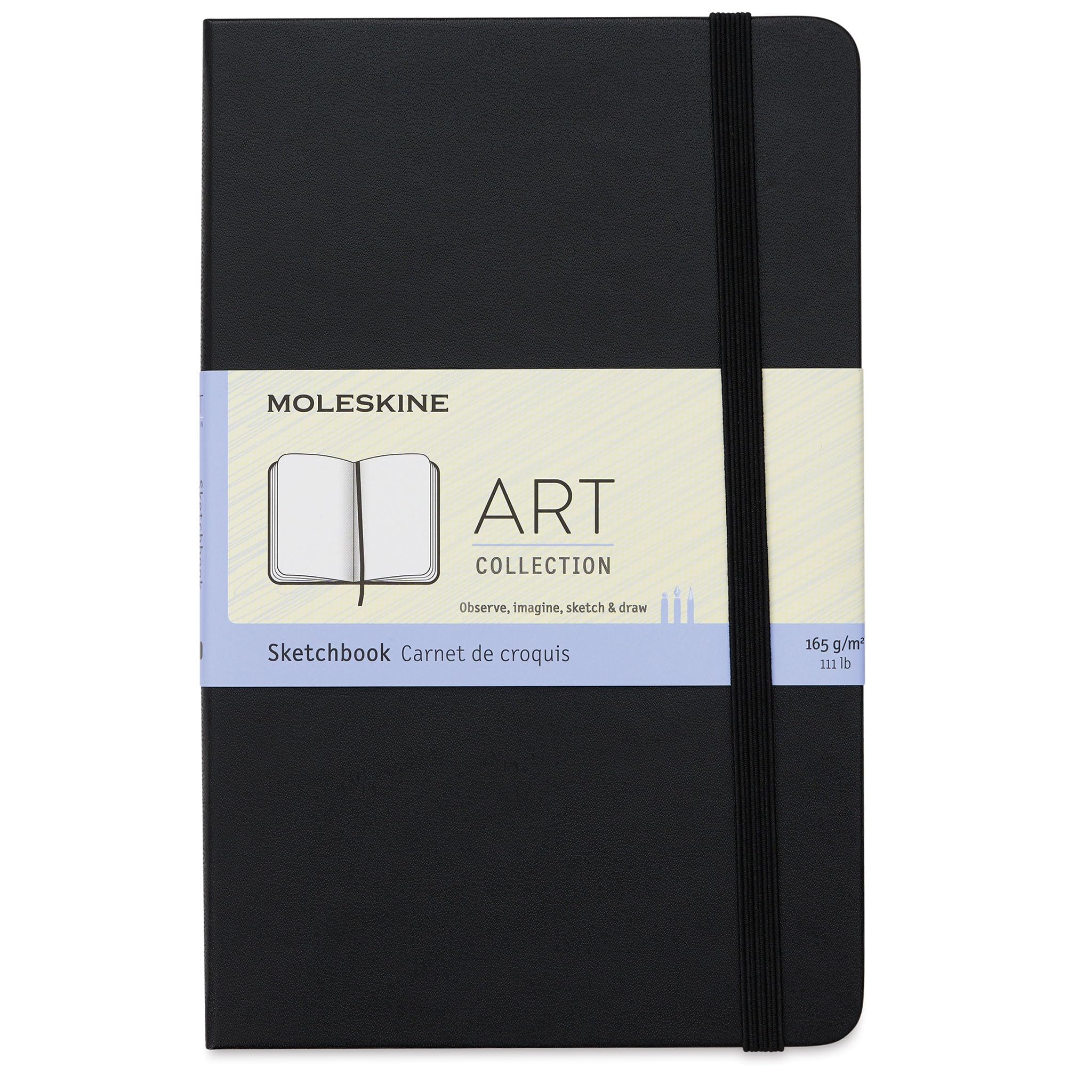 Moleskine Art Sketchbook, Hard Cover, Medium (4.5' X 7') Plain/Blank, Black, 88 Pages