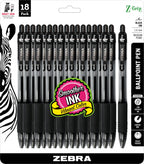 Zebra Pen Z-Grip Retractable Ballpoint Pen, Medium Point, 1.0Mm, Black Ink, 18 Pieces, Model Number: 22218 (Pack Of 48, 864 Coun