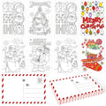 Whaline 48 Pack Blank Christmas Color Your Own Postcards To Santa 6 Designs Coloring Merry Xmas Greeting Letter Cards Wish List