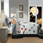 Marcielo 3 Pcs Halloween Themed Quilt Bedspread Set - Cozy And Spooky Pumpkin And Ghost Pattern Me500 (Halloween, King)