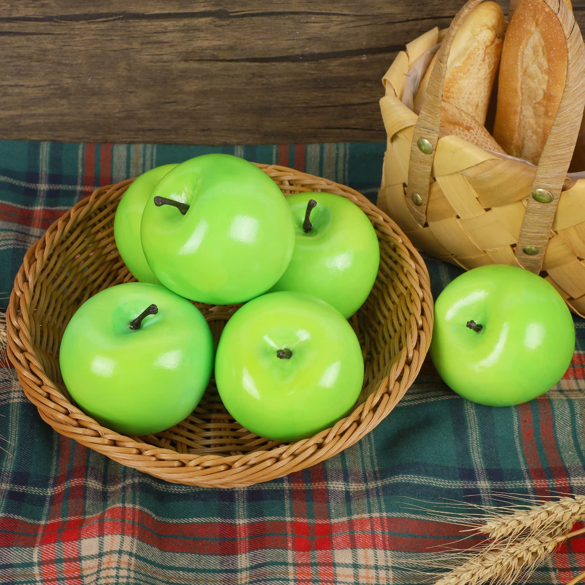 Cllayees Fake Fruit Artificial Apples, Set Of 12 Decorative Fruit Lifelike Faux Apples Realistic Fruits Apple Decorations For Ki