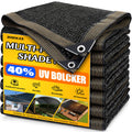 JOJOLEE 40% Sun Shade Cloth, 6.5x10FT Shade Net Mesh Tarp with Grommets, Black Sunblock Cover for Outdoor Patio Plants, Pergola,