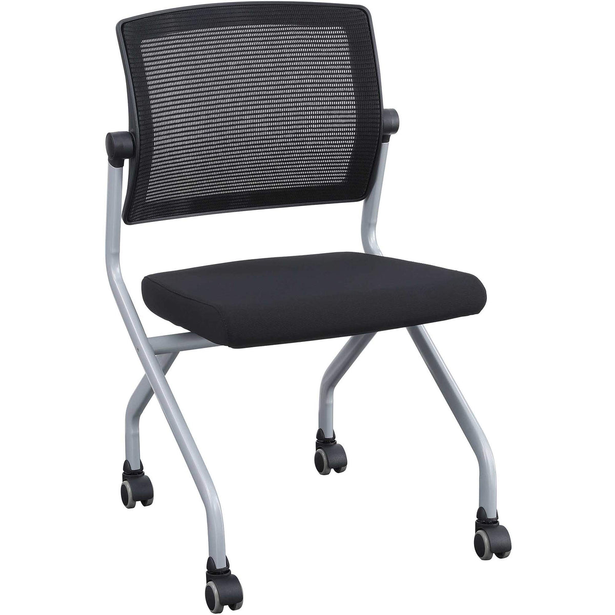 Lorell Armless Mesh Back Training Chair, 33.8&quot; x 20.5&quot; x 21.5&quot;, Black