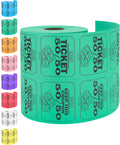 Tacticai 500 Raffle Tickets, 50/50, Green (8 Color Selection), Double Roll, Large Ticket For Events, Entry, Class Reward, Fundra