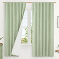 LAMIT 100% Blackout Natural Linen Curtains, 68 Inches Linen Textured Thermal Bedroom Curtains Back Tab and Rod Pocket Neutral Pa
