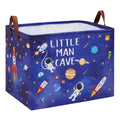 XHWZOF Astronaut Rockets Nursery Basket Laundry Hamper,Space Storage Basket with Inspirational Quotes, Planets Boy Room Decor To
