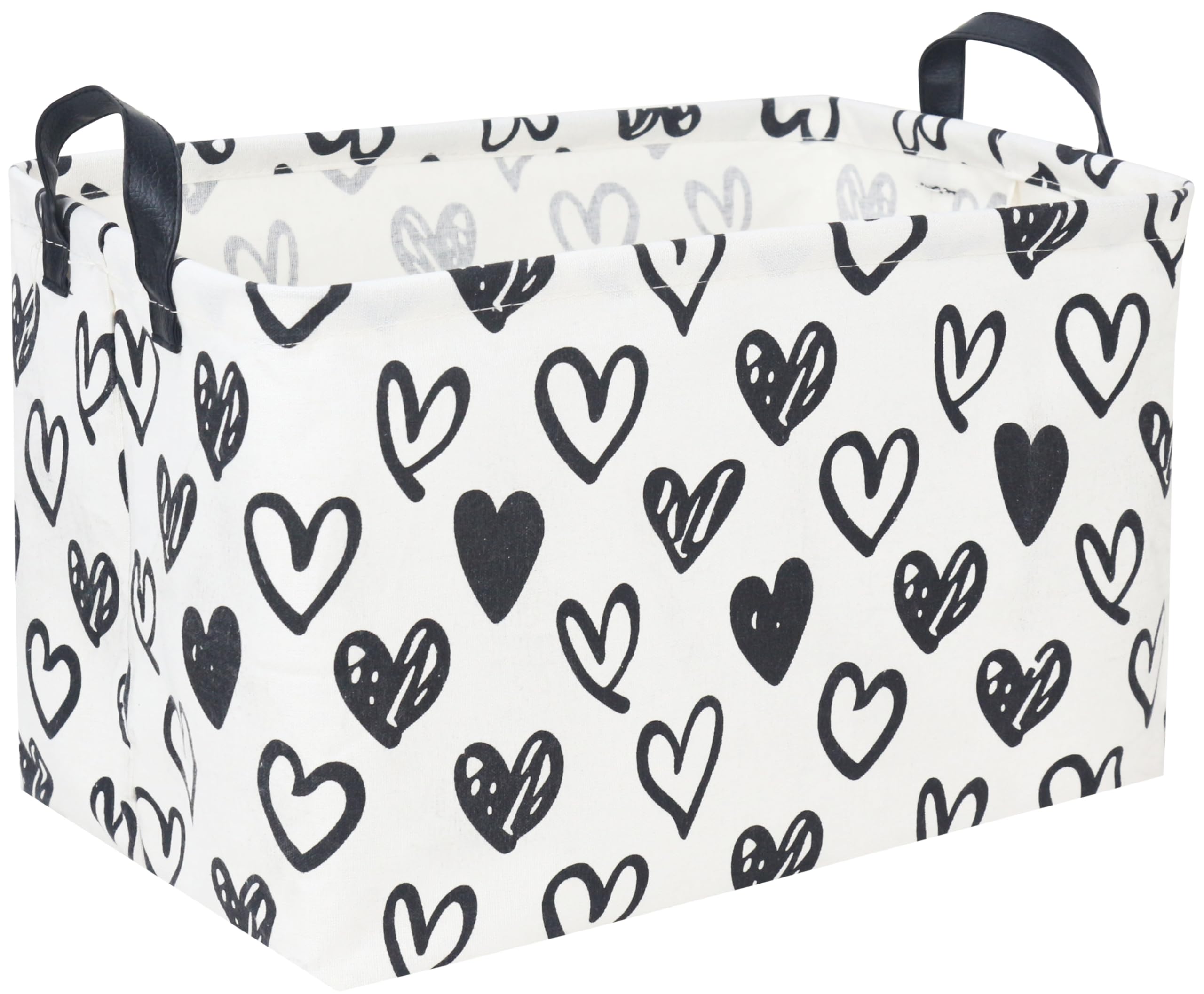 DDBASKET Rectangular Kids Basket,Heart Basket,Cute Storage Bin Toy Organizer Box Love Room Decor for Home(Line heart )