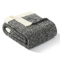 Snuggle Sac Queen Size Bed Blanket Heather Black, Super Soft Warm Microfiber Bedding Blankets, Cozy Knit Fuzzy Plush Oversized B