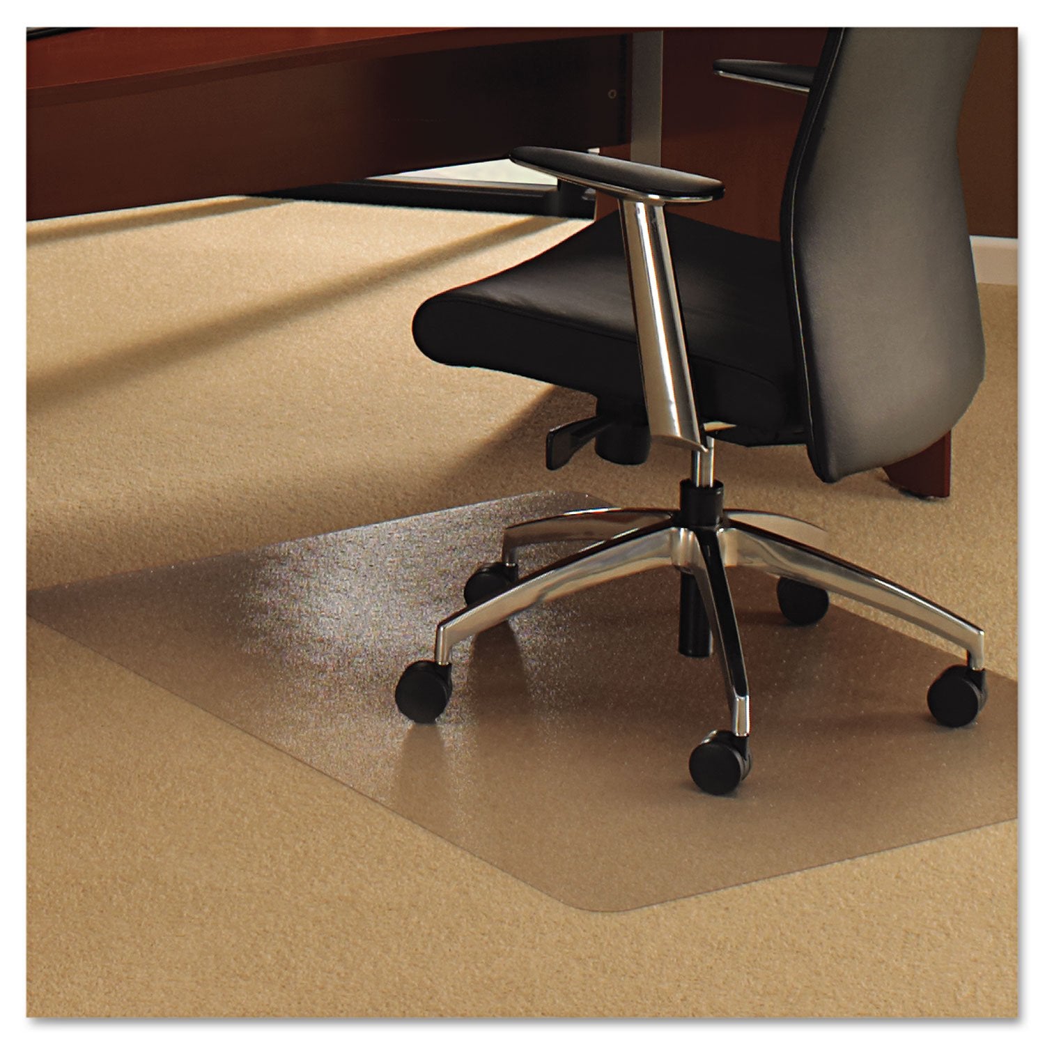 Floortex Cleartex Ultimat Polycarbonate Chair Mat For High Pile Carpets, 60 X 48, Clear