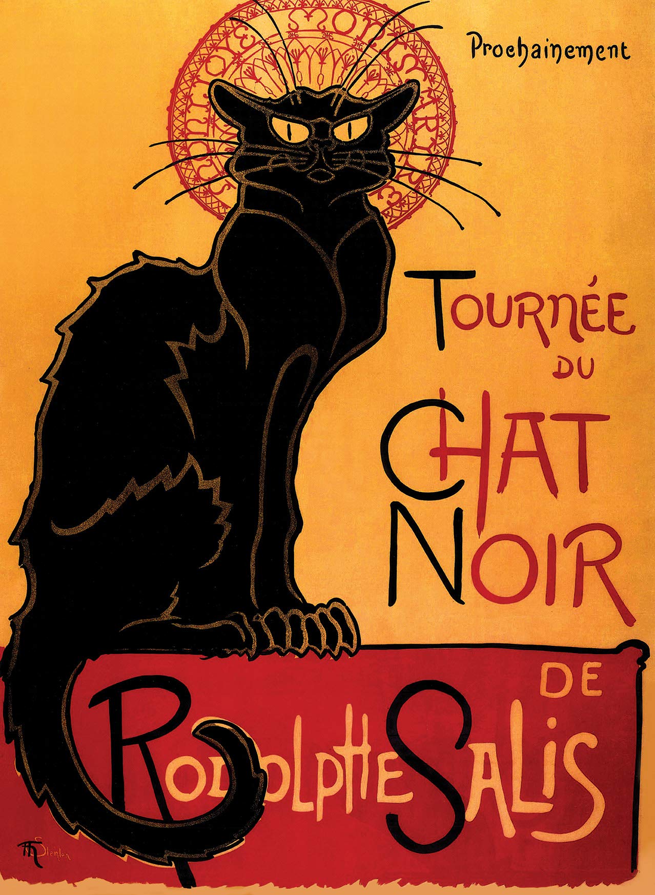 Tourn  e du Chat Noir by Theophile Alexandre Steinlen - 1896 - The Black Cat - Vintage Poster Print (LAMINATED, 18 x 24)