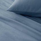 Comfort Spaces 100% Cotton Sheet Set Breathable, Lightweight, Soft With 14' Elastic Pocket Fits Up To 16' Mattress, All Season Cozy Bedding, Matching Pillow Case, Cal King Blue 4 Piece