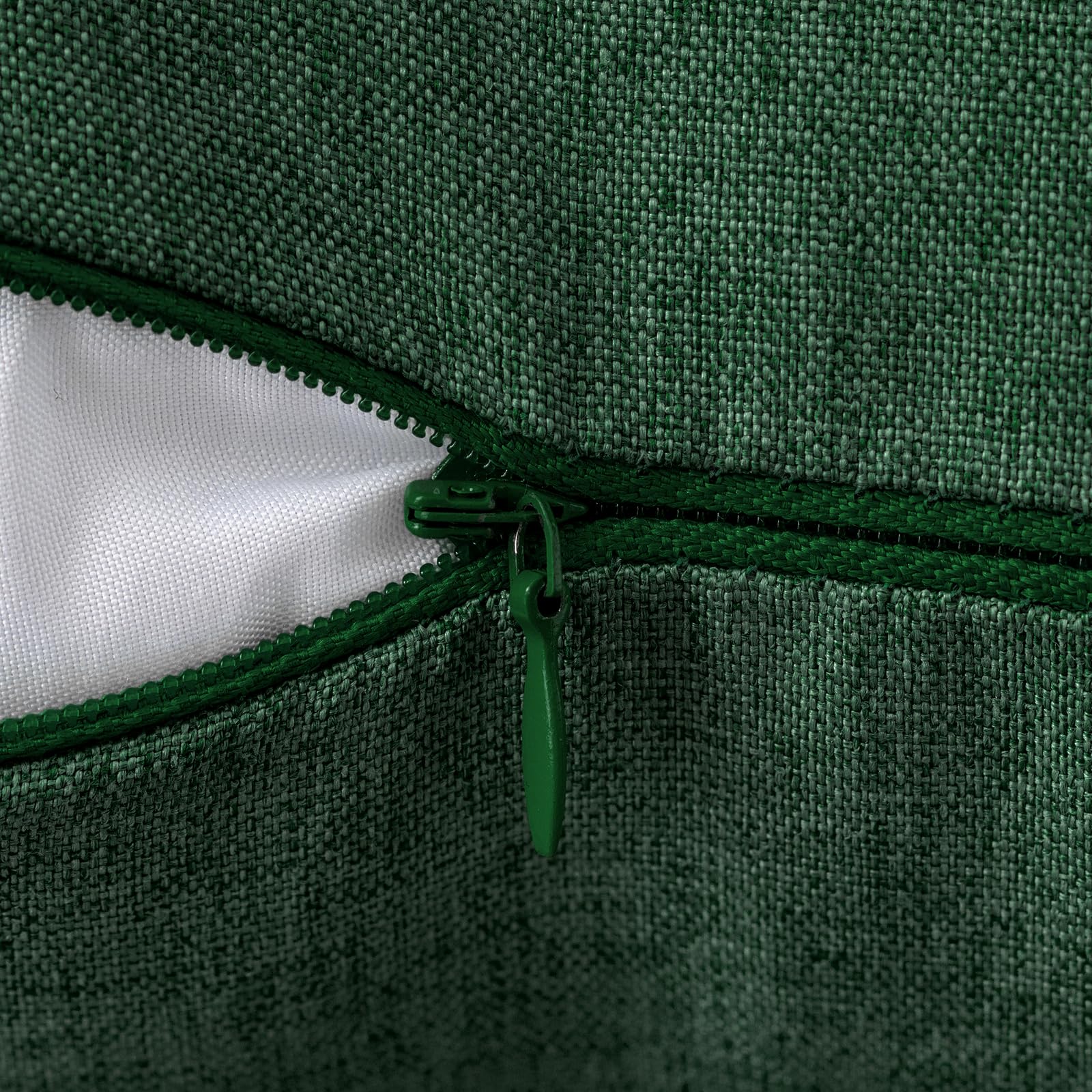 Miulee Pack Of 2 Decorative Outdoor Solid Waterproof Throw Pillow Covers Polyester Linen Garden Farmhouse Cushion Cases For Patio Tent Balcony Couch Sofa 16X16 Inch Emerald Green