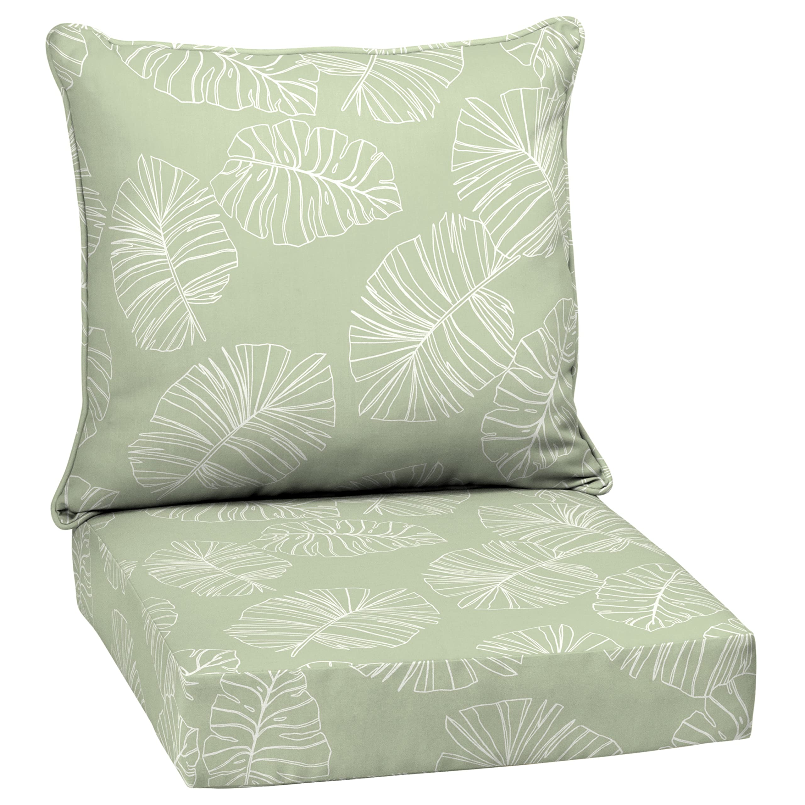 Arden Selections Outdoor Deep Seat Set, 24 X 24, Rain-Proof, Fade Resistant, Deep Seat Bottom And Back Cushion 24 X 24, Coastal