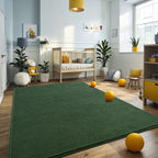 Larhom Large Modern Area Rugs For Bedroom Living Room, 5X7 Feet Dark Green Rug, Thickened Memory-Foam Indoor Carpets, Minimalist
