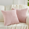 Fancy Homi Set Of 2 Blush Pink Boho Decorative Throw Pillow Covers 20X20 Inch With Diagonally Pattern For Living Room Couch Bed