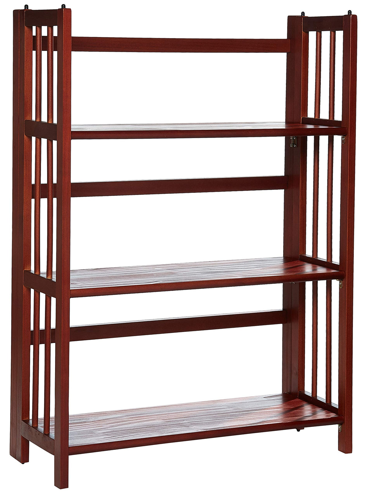 Casual Home 3-Shelf Folding Stackable Bookcase (27.5&quot; Wide)-Walnut