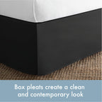 Today? Home Classic Tailored Bed Skirt Dust Ruffle, Cotton Blend Design, 14' Drop Length, King, Black