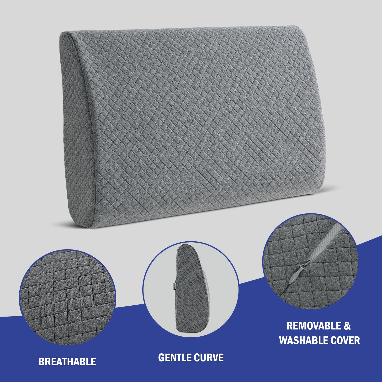 Hombys Lumbar Support Pillow For Recliner Chair, Memory Foam Back Support Cushion For Elderly,Extra Large Lumbar Support Pillow