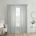 Richmark International Boucle Sheer Grommet Curtain Panel 52 x 95 in Light Grey