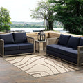Modway Surge Swirl Abstract 8X10 Indoor And Outdoor In Light And Dark Beige