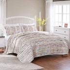 Greenland Home - Gl-1104Yk Bella Ruffled Quilt Set, 3-Piece King/Cal King, Multi