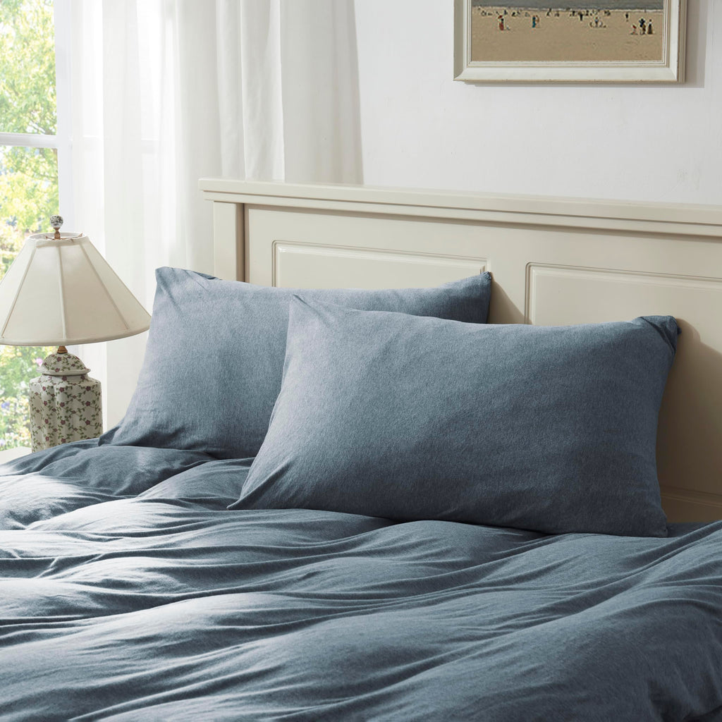 H HOUSEHOLD 100% Cotton King Size Pillowcase, Light Weight, Comfortable, Super Soft, Set of 2, Blue Gray (20''x36'', Envelope Cl
