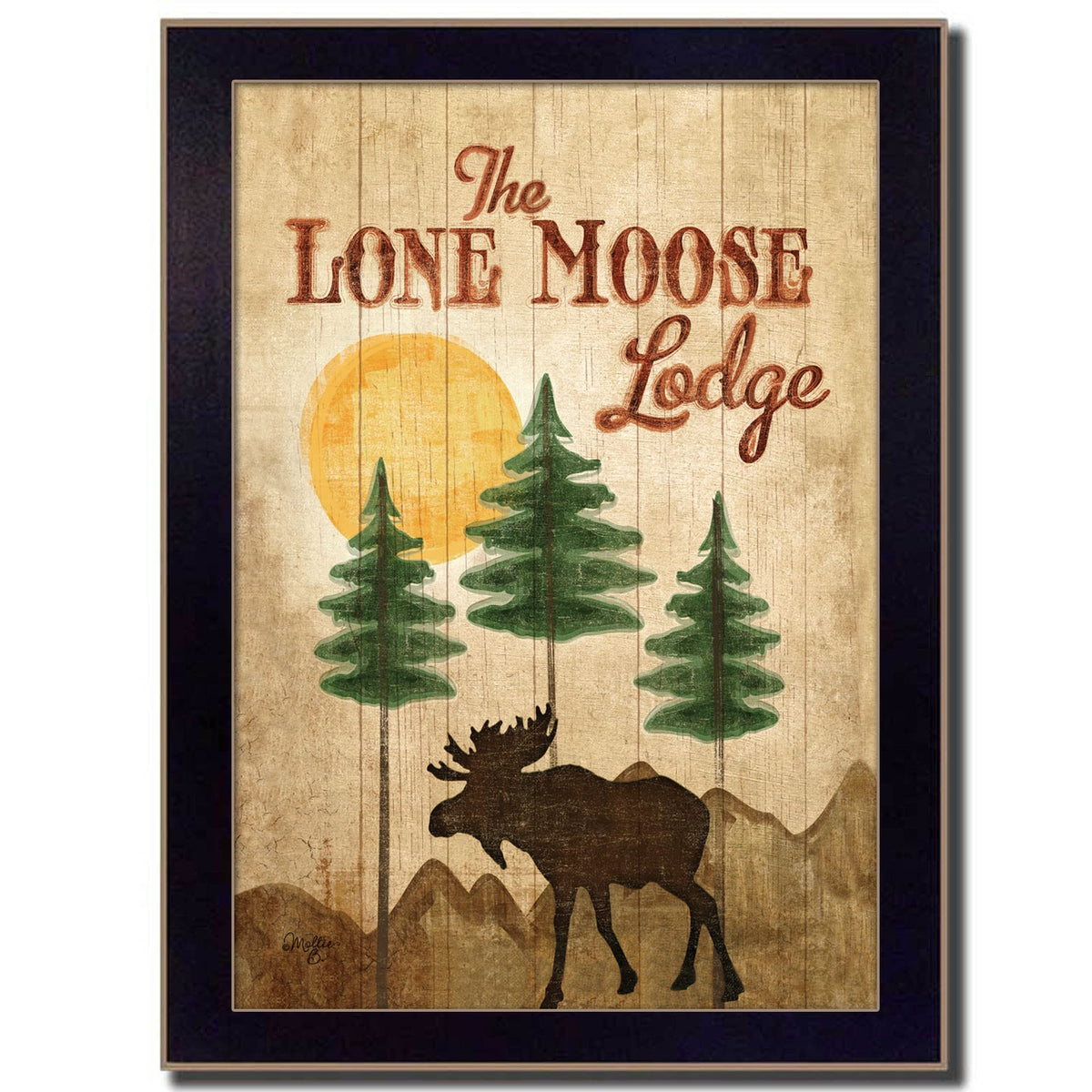 Lone Moose 1 Black Framed Print Wall Art