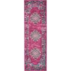 Nourison Passion Fuchsia 1'10'' x 6' Area -Rug, Boho, Traditional, Easy -Cleaning, Non Shedding, Bed Room, Living Room, Hallway,