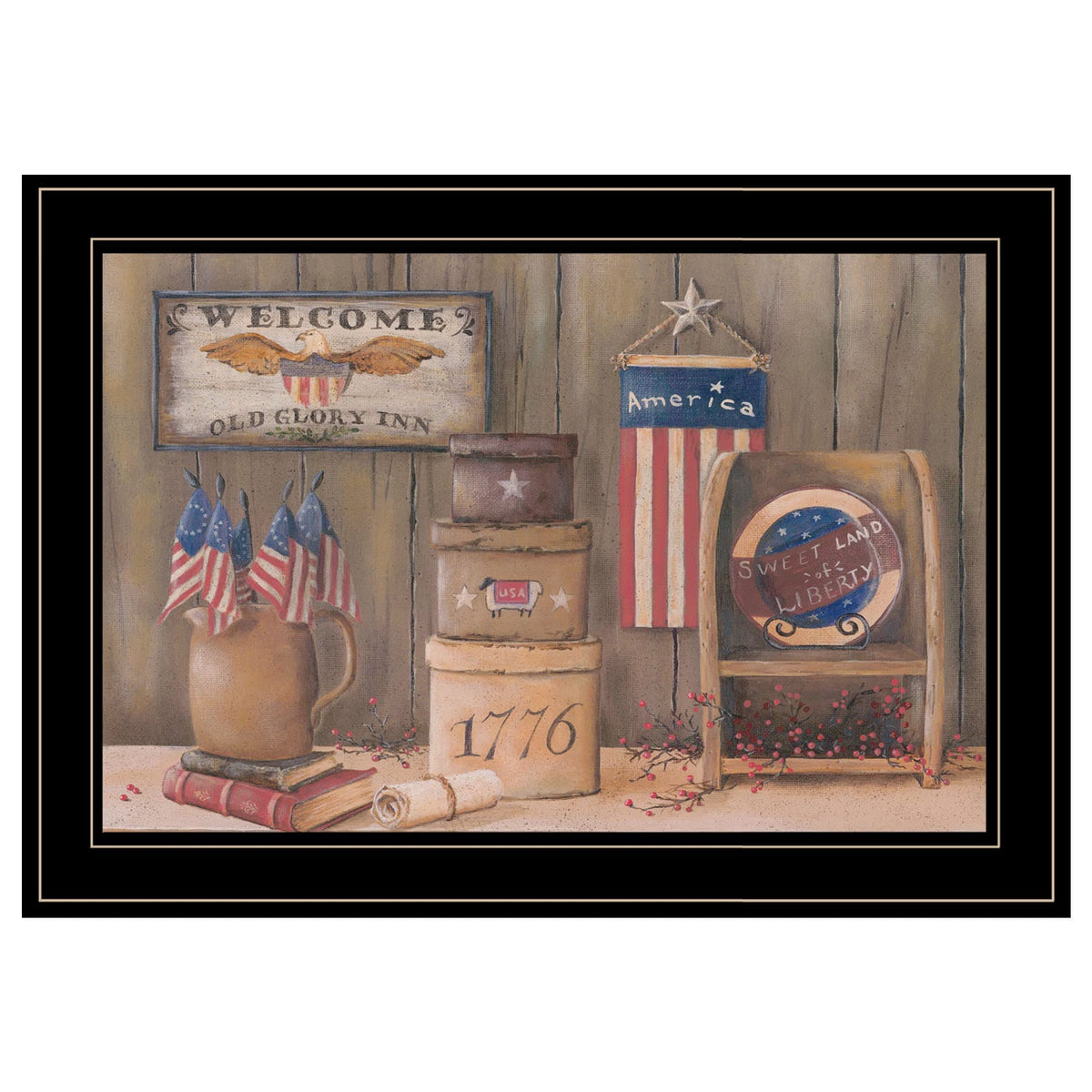 Sweet Land Of Liberty 3 Black Framed Print Wall Art