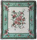Ez.Enjoy Rose Woven Tapestry Throw Blanket Wall Hanging Art Handicrafts Jacquard Multipurpose Soft Travel Mat Outdoor With Fring
