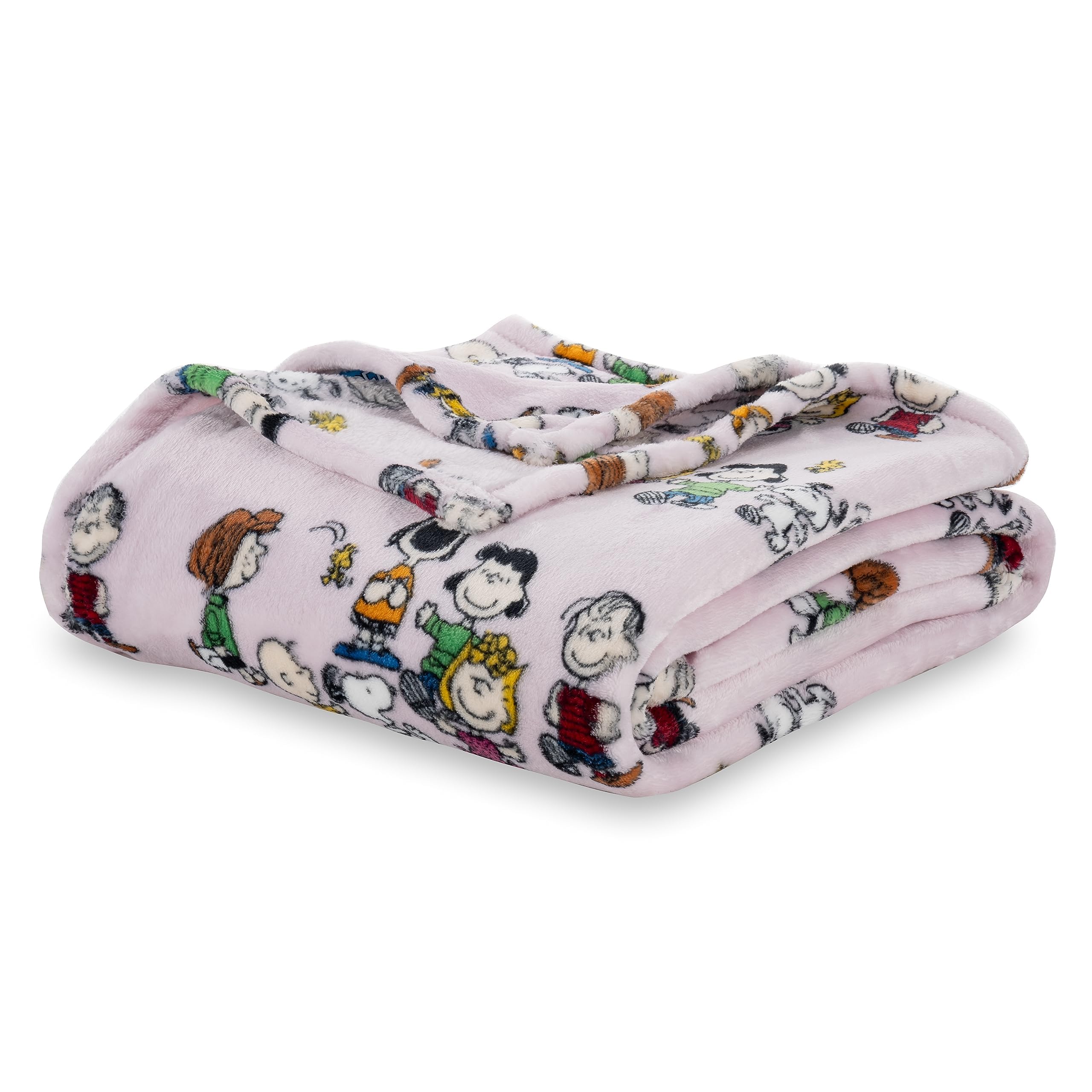 Berkshire Blanket Peanuts Velvetloft Cute Character Snoopy Plush Blanket,Peanuts Laughing Robe Lilac,Full/Queen 90 In X 90 In (O