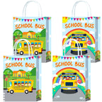 16 Pieces School Bus Goodie Bags for School Bus Birthday Party Supplies,School Bus Gift Snacks Treat Candy Party Favors Bags wit