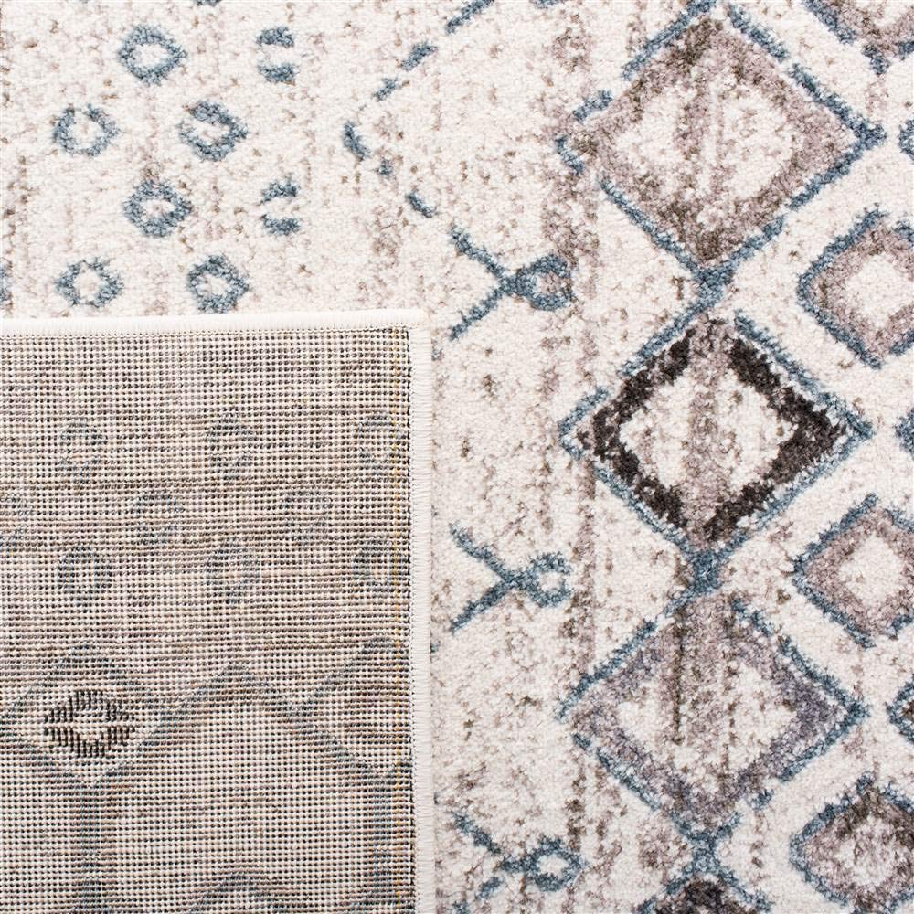 Safavieh Amsterdam Collection Area Rug - 10' X 14', Ivory & Grey, Moroccan Boho Design, Non-Shedding & Easy Care, Ideal For High