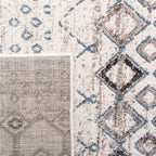 Safavieh Amsterdam Collection Area Rug - 6'7'' X 9'2'', Ivory & Grey, Moroccan Boho Design, Non-Shedding & Easy Care, Ideal For