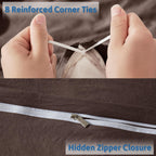 Nestl Chocolate Brown California King Duvet Cover Sets - Soft Prewashed Cal King Duvet Cover, 3 Piece, With Zipper Closure, 1 Duvet Cover 104X98 Inches And 2 Pillow Shams - No Comforter