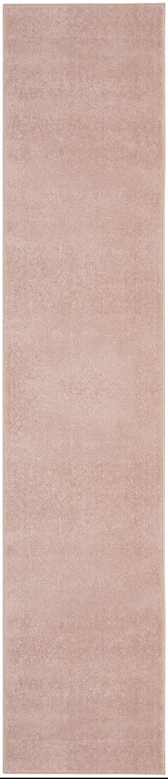 Nourison Essentials Solid Indoor/Outdoor Pink 2'2' X 18 Area Rug, Easy Cleaning, Non Shedding, Bed Room, Living Room, Dining Room, Deck, Patio, Backyard (2X18)
