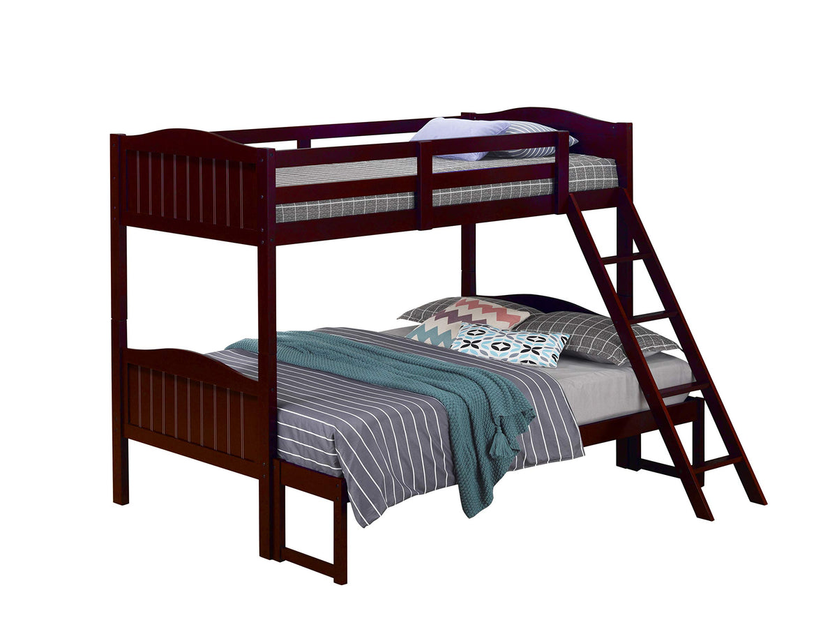 Coaster Home Furnishings Littleton Twin Over Full Bunk Bed with Ladder Espresso