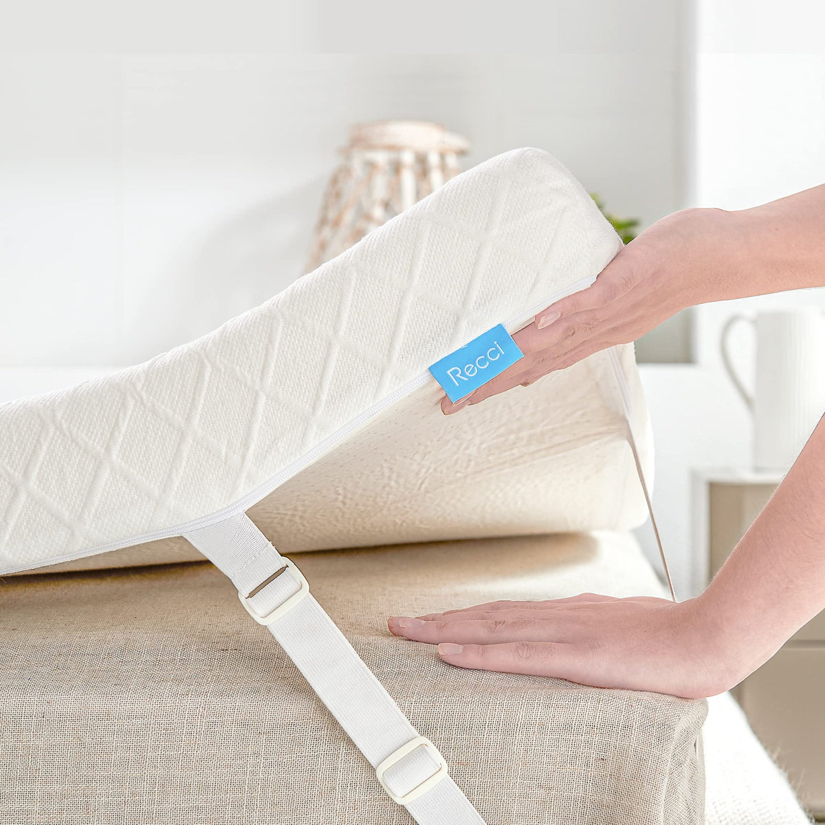 Recci 3 Inch King Memory Foam Mattress Topper, Pressure-Relieving Mattress Topper For Back Pain, Foam Mattress Topper With Remov