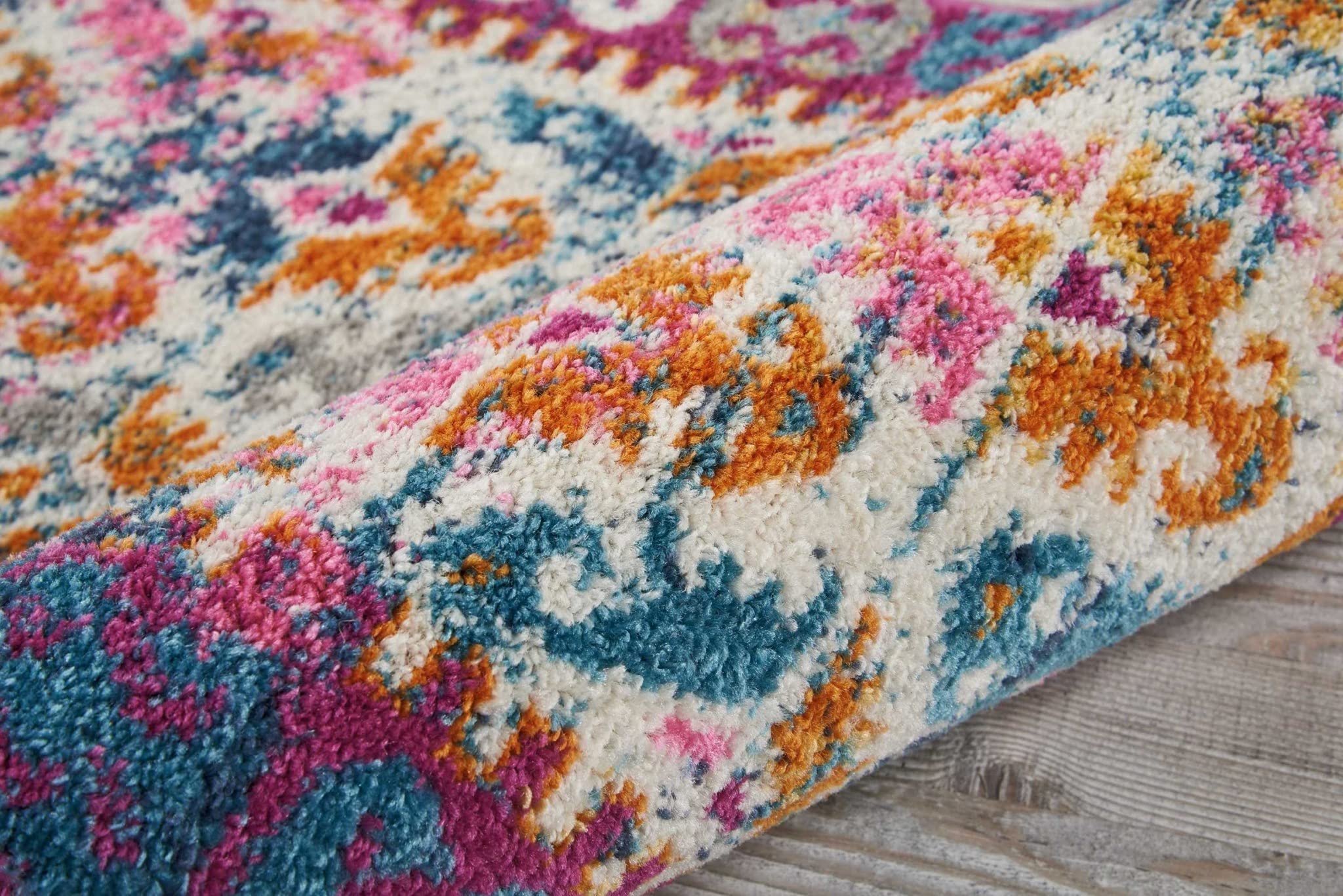 HomeRoots 100% Polypropylene 2â?? x 3â?? Ivory and Magenta Tribal Pattern Scatter Rug